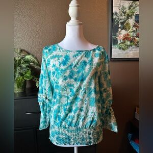 Michael Kors Teal and White Blouse
